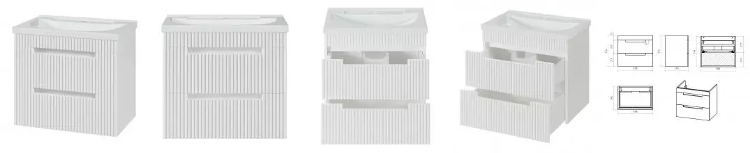 Тумба с раковиной «Brevita» Ariana 60 (Evva 60D) подвесная белая