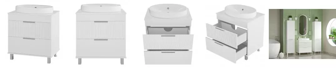 Тумба с раковиной «Brevita» Enfida 70 (Doppia 65) белая