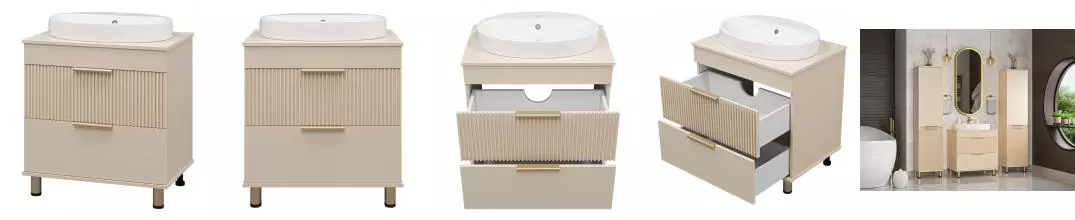 Тумба с раковиной «Brevita» Enfida 70 (Doppia 65) бежевая