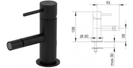 Смеситель для биде «Remer» X-Style X22NO чёрный матовый