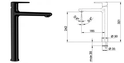 Смеситель для раковины «Remer» Vanity V11LCFP шлифованный чёрный хром Смеситель для раковины «Remer» Vanity V11LCFP шлифованный чёрный хром