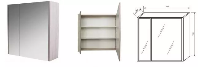 Зеркальный шкаф «Sanflor» Экко 80 без света орегон