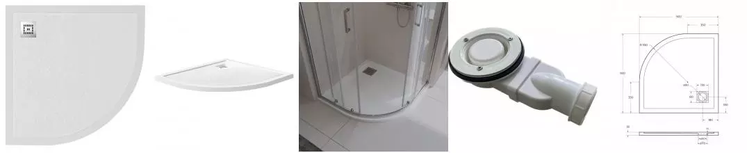 Душевой поддон «Belbagno» TRAY-MR-UNO-R-90-550-35-W-CR низкий из литьевого мрамора четверть круга с сифоном белый Душевой поддон «Belbagno» TRAY-MR-UNO-R-90-550-35-W-CR низкий из литьевого мрамора четверть круга с сифоном белый