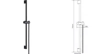 Штанга для душа «Orange» O-Shower OS8B со шлангом чёрная матовая