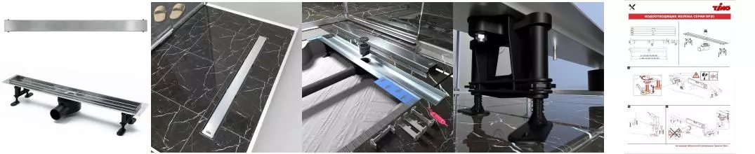 Душевой лоток «Timo» DP20-PG20 90см DP20900-PG20900 боковой выпуск брашированная сталь Душевой лоток «Timo» DP20-PG20 90см DP20900-PG20900 боковой выпуск брашированная сталь