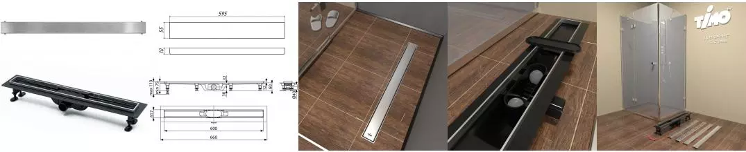Душевой лоток «Timo» SP10-PG10 60см SP10600-PG10600 боковой выпуск нержавеющая сталь Душевой лоток «Timo» SP10-PG10 60см SP10600-PG10600 боковой выпуск нержавеющая сталь