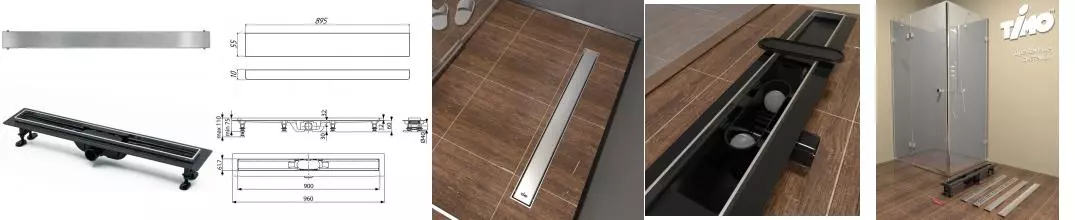 Душевой лоток «Timo» SP10- PG10 90см SP10900-PG10900 боковой выпуск брашированная сталь Душевой лоток «Timo» SP10- PG10 90см SP10900-PG10900 боковой выпуск брашированная сталь