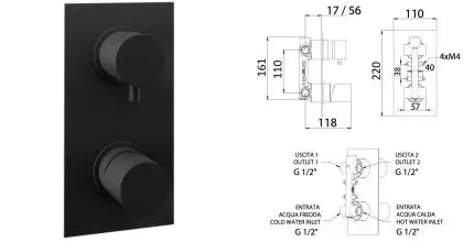 Смеситель для душа «Remer» Edge EG592NO чёрный матовый