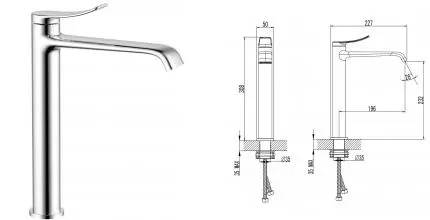 Смеситель для раковины «Azario» Ability AZ-VQR168R31С хром