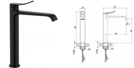 Смеситель для раковины «Azario» Ability AZ-VQR168R31PA чёрный