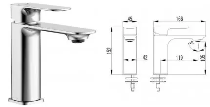 Смеситель для раковины «Azario» Asher AZ-VNN168311C хром