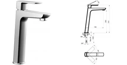 Смеситель для раковины «Azario» Atri AZ15964551 хром