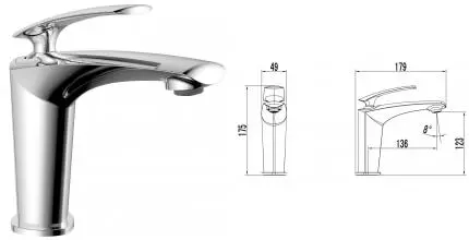 Смеситель для раковины «Azario» Reuleaux AZ-VMF168296C хром