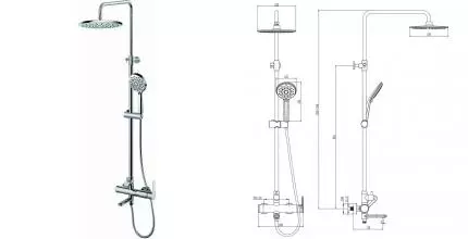 Душевая система «Azario» Pure AZ-HV23U94C-1CK1J19A-ZH3394A-HB1153 хром Душевая система «Azario» Pure AZ-HV23U94C-1CK1J19A-ZH3394A-HB1153 хром