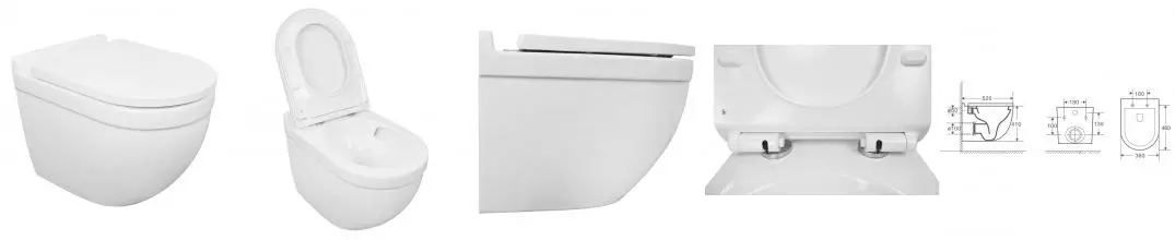 Подвесной унитаз безободковый «Azario» Fora AZ-0017-UQ1 белый с сиденьем дюропласт с микролифтом белое Подвесной унитаз безободковый «Azario» Fora AZ-0017-UQ1 белый с сиденьем дюропласт с микролифтом белое