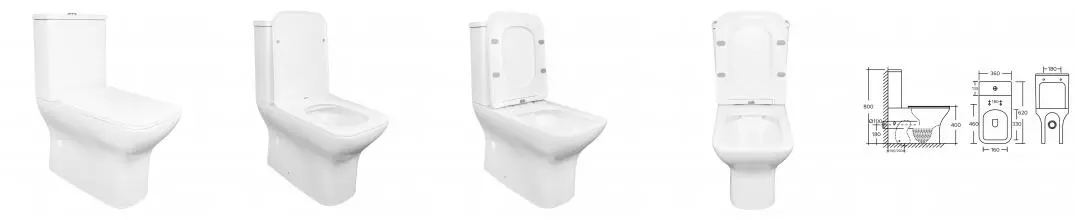 Унитаз компакт безободковый «Azario» Fresco AZ-8302 белый с сиденьем дюропласт с микролифтом белое Унитаз компакт безободковый «Azario» Fresco AZ-8302 белый с сиденьем дюропласт с микролифтом белое