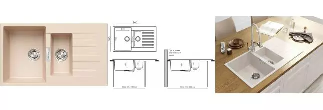Мойка для кухни «Tolero» Loft TL-860 86/50 кварц саванна универсальная