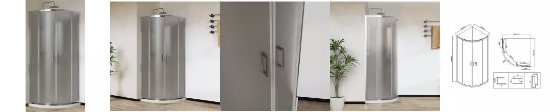 Душевой угол-ограждение «Vincea» City VSQ-5CT800MT 80/80 матовый/хром четверть круга без поддона Душевой угол-ограждение «Vincea» City VSQ-5CT800MT 80/80 матовый/хром четверть круга без поддона