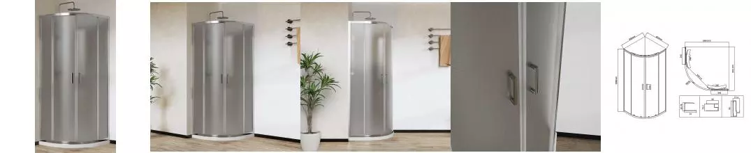 Душевой угол-ограждение «Vincea» City VSQ-5CT900MT 90/90 матовый/хром четверть круга без поддона Душевой угол-ограждение «Vincea» City VSQ-5CT900MT 90/90 матовый/хром четверть круга без поддона