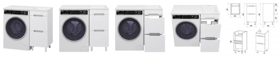 Тумба с раковиной под стиральную машину «Misty» Байкал 40 (Гавана 100 правая) белая