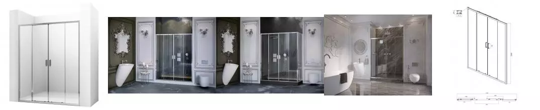 Душевая дверь «Ambassador» Forsa 200/200 прозрачная/хром Душевая дверь «Ambassador» Forsa 200/200 прозрачная/хром