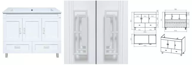 Тумба с раковиной «Misty» Дива 105 (Оскар 105) белая Тумба с раковиной «Misty» Дива 105 (Оскар 105) белая