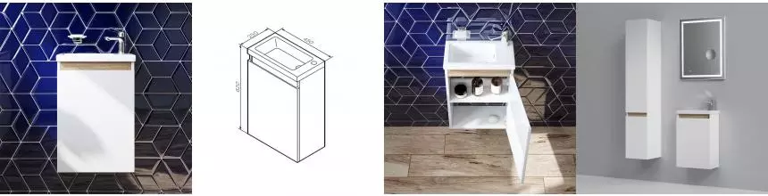 Тумба с раковиной «Am.Pm» X-Joy 45 (X-Joy 45/24 R) подвесная белая правая