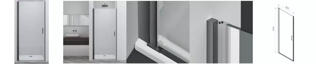 Душевая дверь «Vincea» Alpha VDP-3AL600CLGM 60/195 прозрачная/вороненая сталь