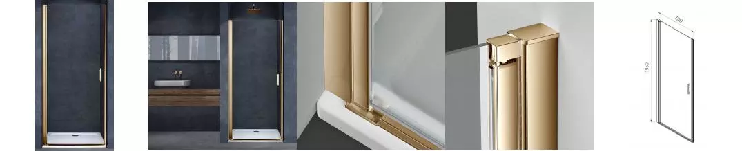 Душевая дверь «Vincea» Alpha VDP-3AL700CLG 70/195 прозрачная/брашированное золото Душевая дверь «Vincea» Alpha VDP-3AL700CLG 70/195 прозрачная/брашированное золото