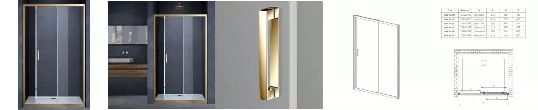 Душевая дверь «Vincea» Alpha VDS-3AL120CLG 120/190 прозрачная/брашированное золото Душевая дверь «Vincea» Alpha VDS-3AL120CLG 120/190 прозрачная/брашированное золото