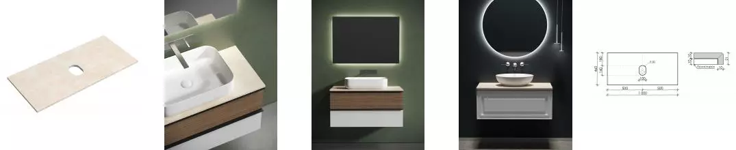 Мебельная столешница «Sancos» TT100A2 100 без отверстия под смеситель керамогранит Kreman матовая Мебельная столешница «Sancos» TT100A2 100 без отверстия под смеситель керамогранит Kreman матовая