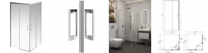 Душевой угол-ограждение «Kerama Marazzi» Vetro VE.100.SSD.CR 100/100 прозрачный/хром без поддона