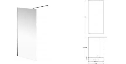 Душевая перегородка «Kerama Marazzi» Vetro VE.90.WI.CR 90/195 прозрачная/хром без поддона универсальная