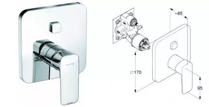 Внешняя часть смесителя «Kludi» Pure&Style 406590575 хром Внешняя часть смесителя «Kludi» Pure&Style 406590575 хром