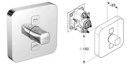 Внешняя часть смесителя «Kludi» Push 387110538 хром
