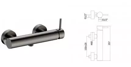 Смеситель для душа «AQUAme» Siena AQM6213GM оружейная сталь