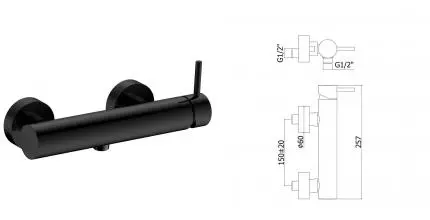 Смеситель для душа «AQUAme» Siena AQM6213MB чёрный матовый