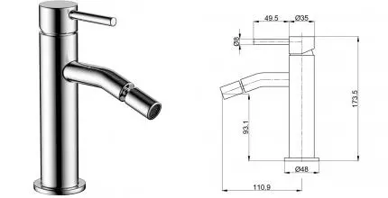 Смеситель для биде «AQUAme» Siena AQM6216CR хром