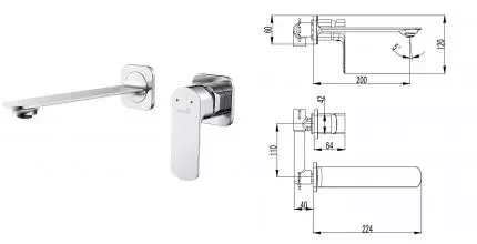 Смеситель для раковины «AQUAme» Monza AQM6315CR хром