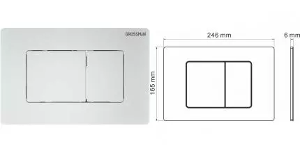 Кнопка смыва «Grossman» Classic 700.K31.04.01M.01M металл белая матовая