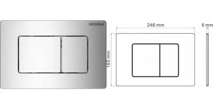 Кнопка смыва «Grossman» Classic 700.K31.04.10M.10M металл хром глянец