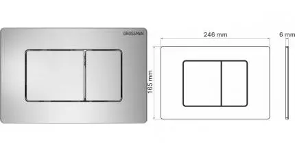 Кнопка смыва «Grossman» Classic 700.K31.04.12M.12M металл хром сатиновая Кнопка смыва «Grossman» Classic 700.K31.04.12M.12M металл хром сатиновая