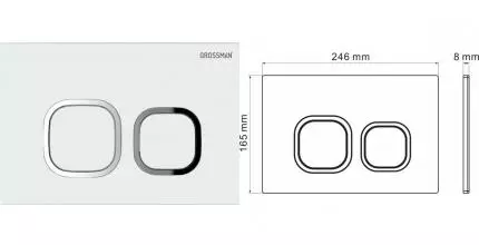 Кнопка смыва «Grossman» Cosmo 700.K31.02.000.000 пластик белая глянцевая Кнопка смыва «Grossman» Cosmo 700.K31.02.000.000 пластик белая глянцевая