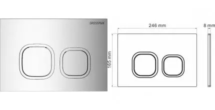 Кнопка смыва «Grossman» Cosmo 700.K31.02.100.100 пластик хром глянцевая