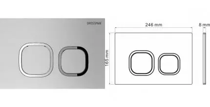 Кнопка смыва «Grossman» Cosmo 700.K31.02.110.110 пластик хром матовая