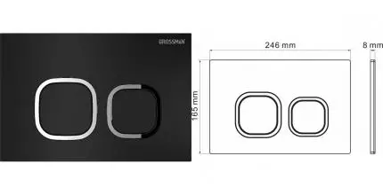 Кнопка смыва «Grossman» Cosmo 700.K31.02.210.210 пластик черная матовая