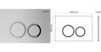 Кнопка смыва «Grossman» Galaxy 700.K31.01.110.110 пластик хром матовая