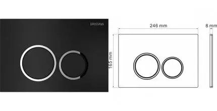 Кнопка смыва «Grossman» Galaxy 700.K31.01.210.210 пластик черная матовая