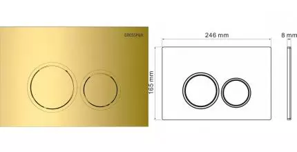 Кнопка смыва «Grossman» Galaxy 700.K31.01.300.300 пластик золото глянцевая