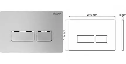 Кнопка смыва «Grossman» Pragma 700.K31.03.110.110 пластик матовый хром
